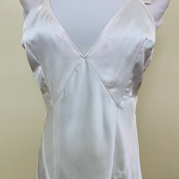 HAH Revolve Give A Midi Slip Sheen Satin Dress Medium Blanc White $198 - Picture 4 of 9